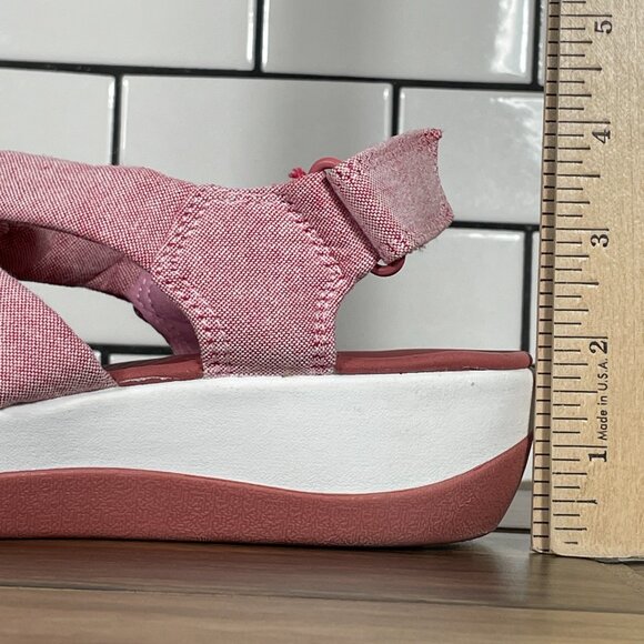 Clarks Arla Fern Womens Size 8 Wide Shoes Red Strappy Slingback Platform Sandal - Picture 9 of 12